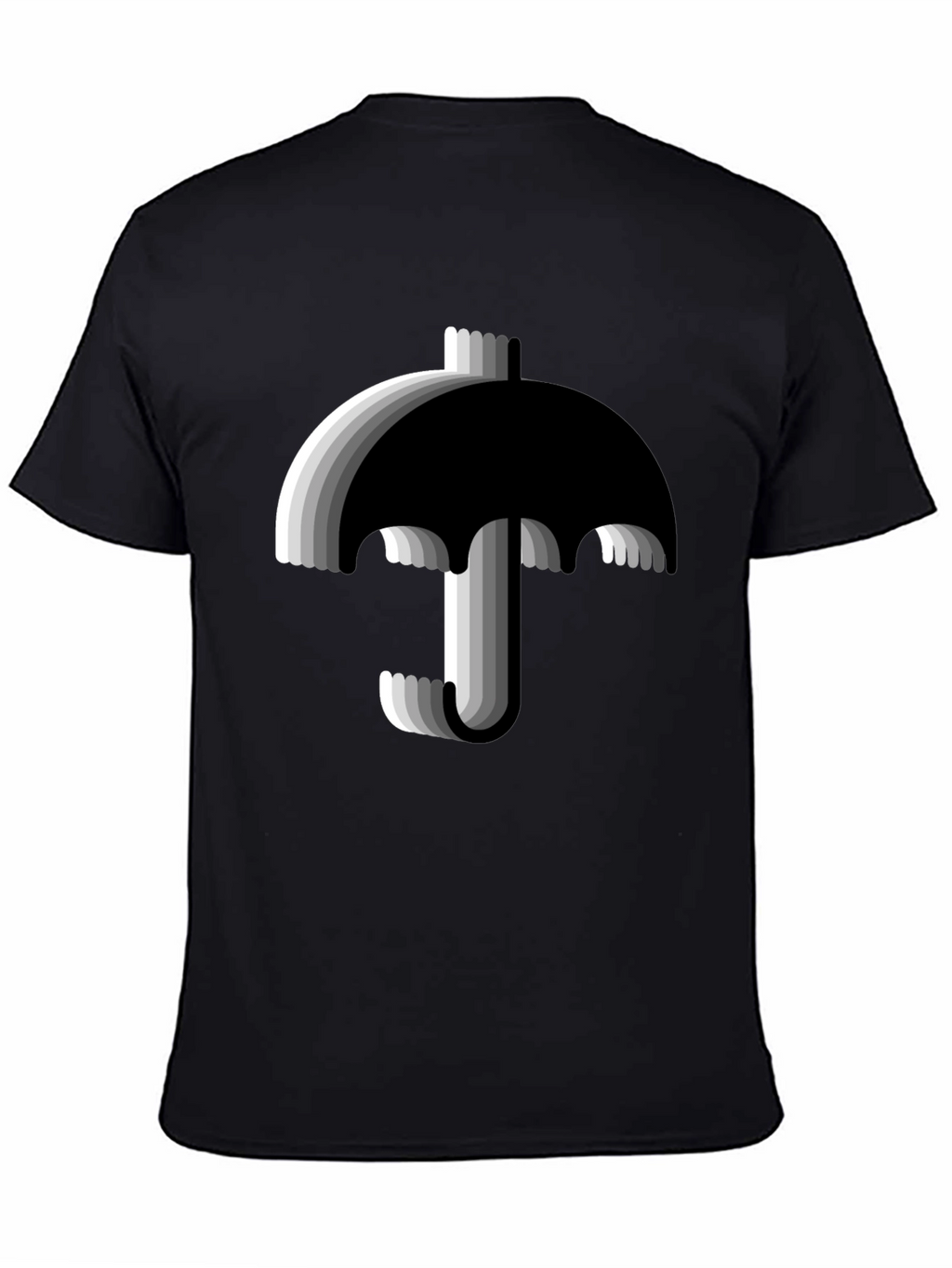 Modern Umbrella Graphic Tee - Black