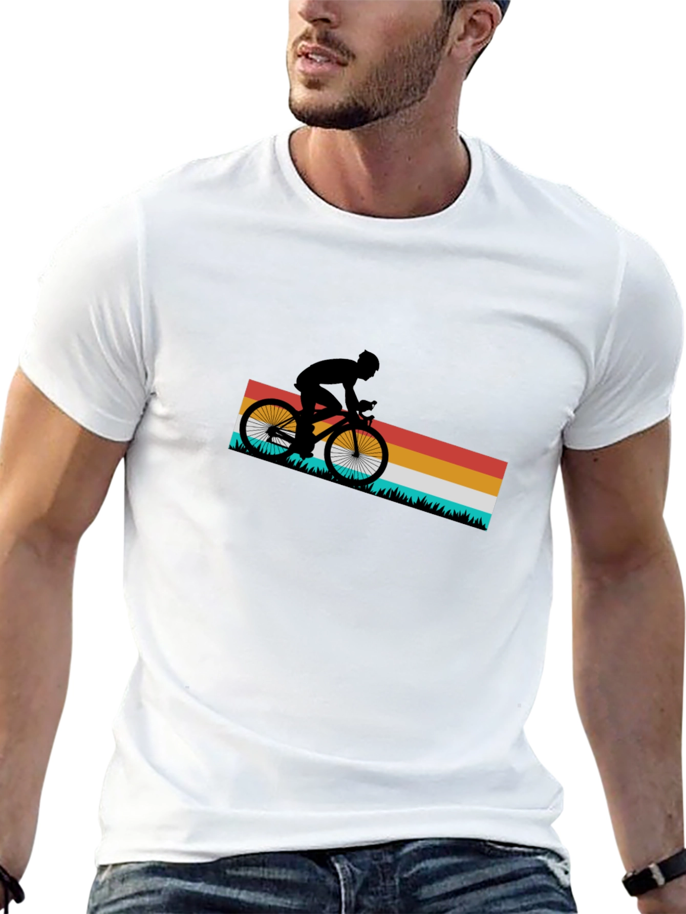 Retro Cycling T-Shirt - Mountain Bike Rider Tee