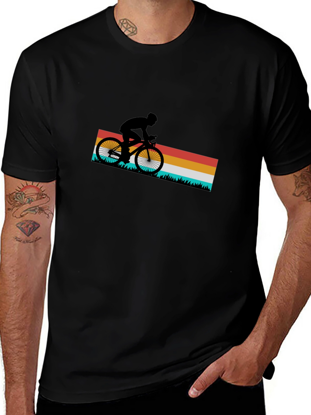 Retro Cycling T-Shirt - Mountain Bike Rider Tee