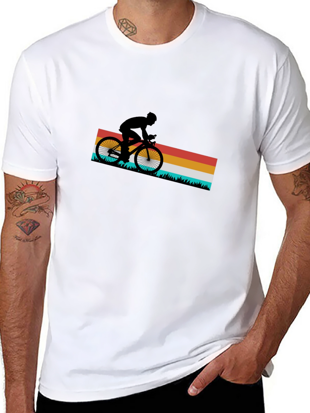 Retro Cycling T-Shirt - Mountain Bike Rider Tee