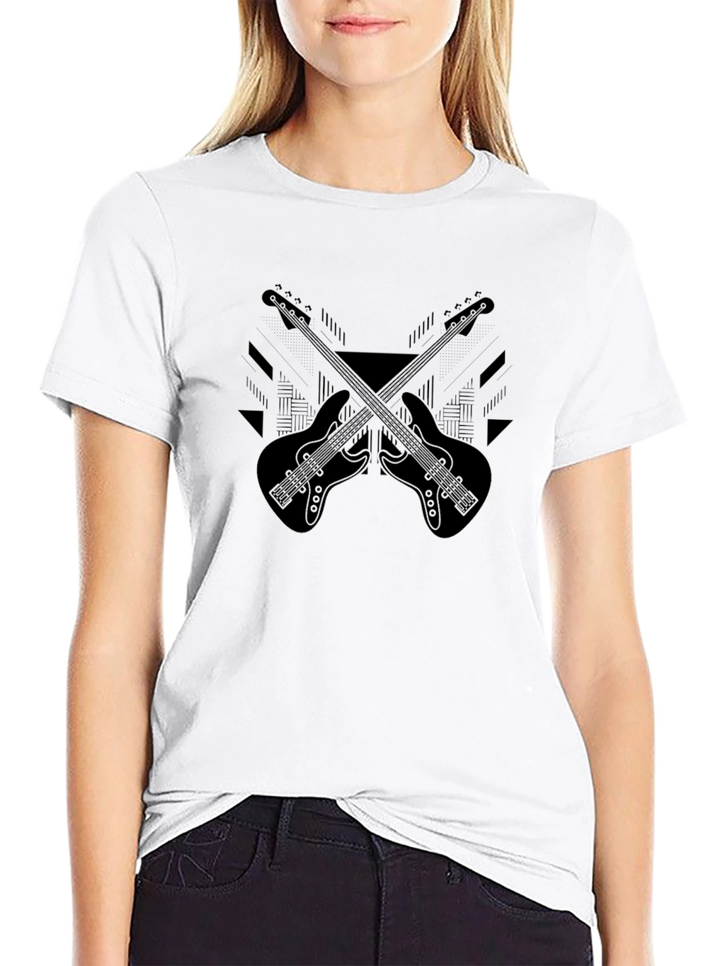 Black Guitar Graphic Tee - Musicians Style