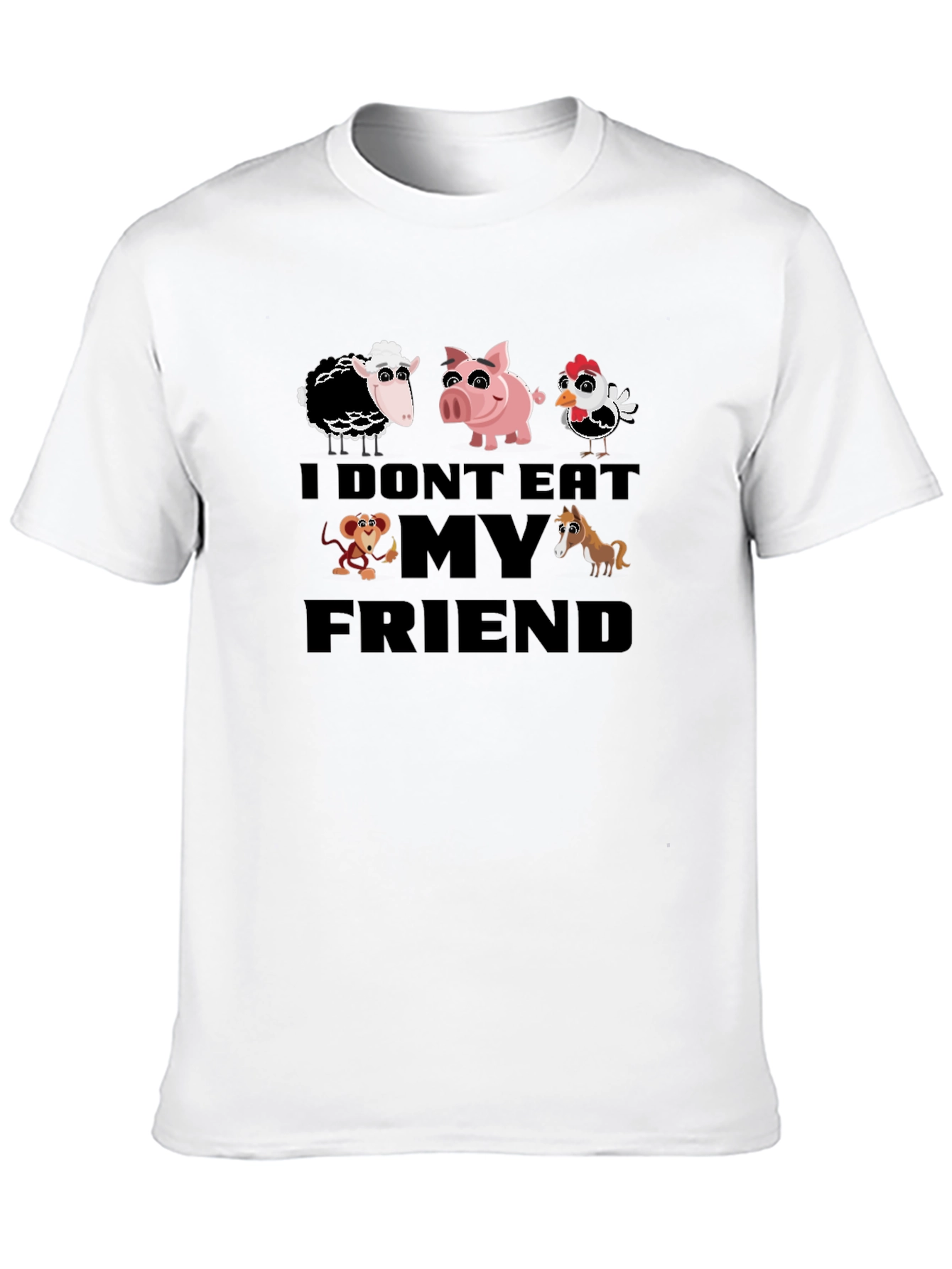 Vegan I Dont Eat My Friends Black T-Shirt