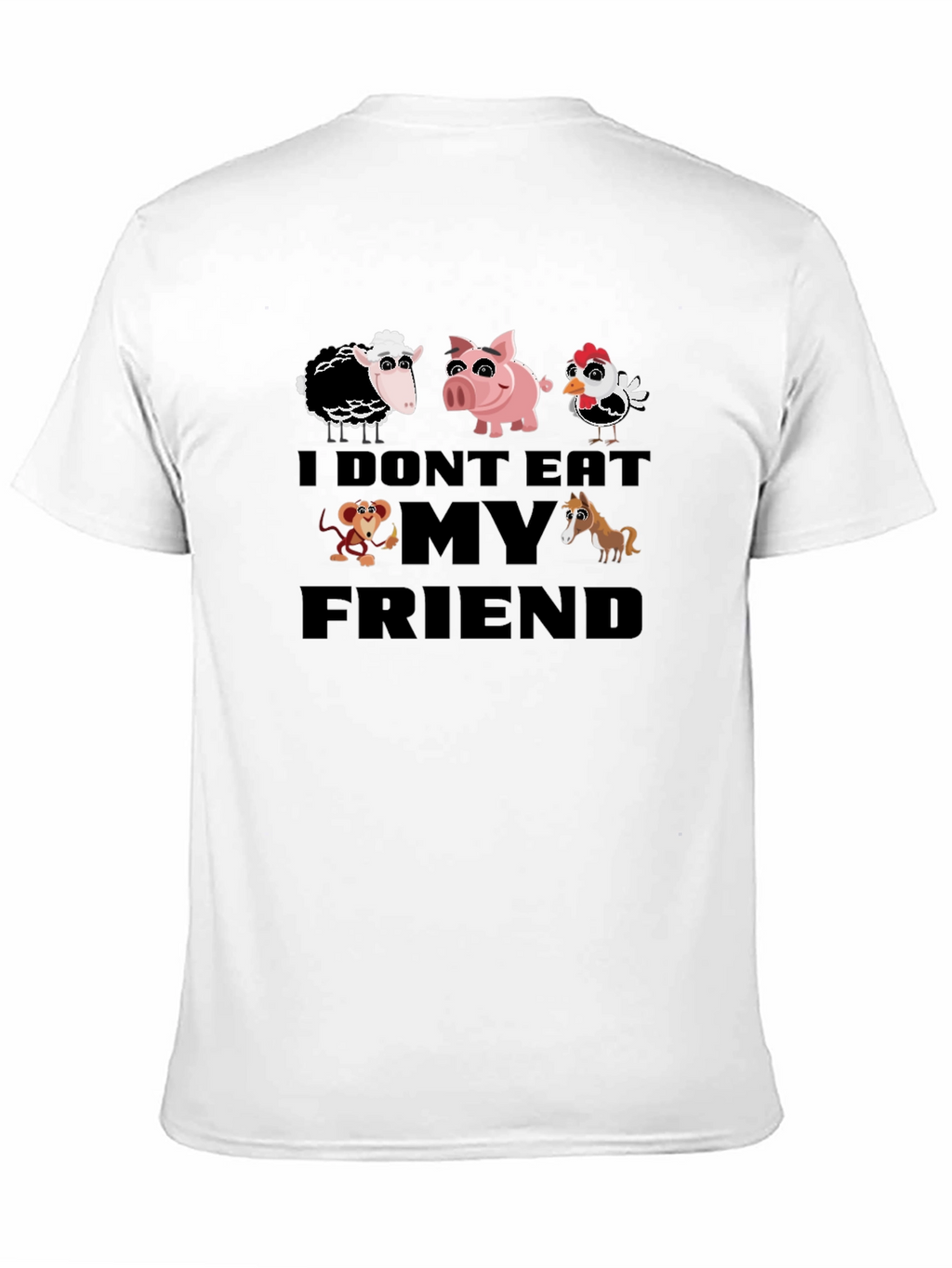 Vegan I Dont Eat My Friends Black T-Shirt