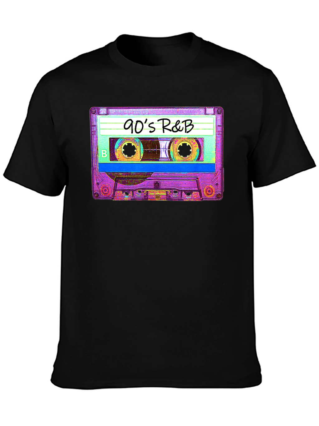 90s R&B Cassette Tape Graphic Tee - Black