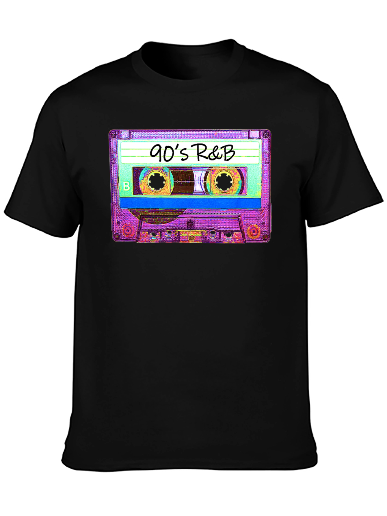 90s R&B Cassette Tape Graphic Tee - Black