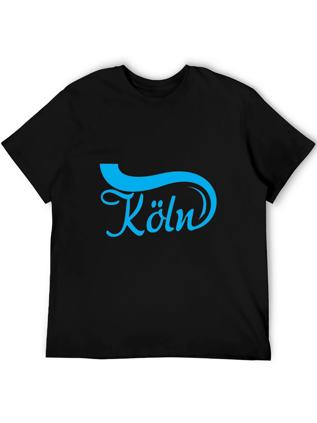 Cologne Blue Graphic Black T-Shirt