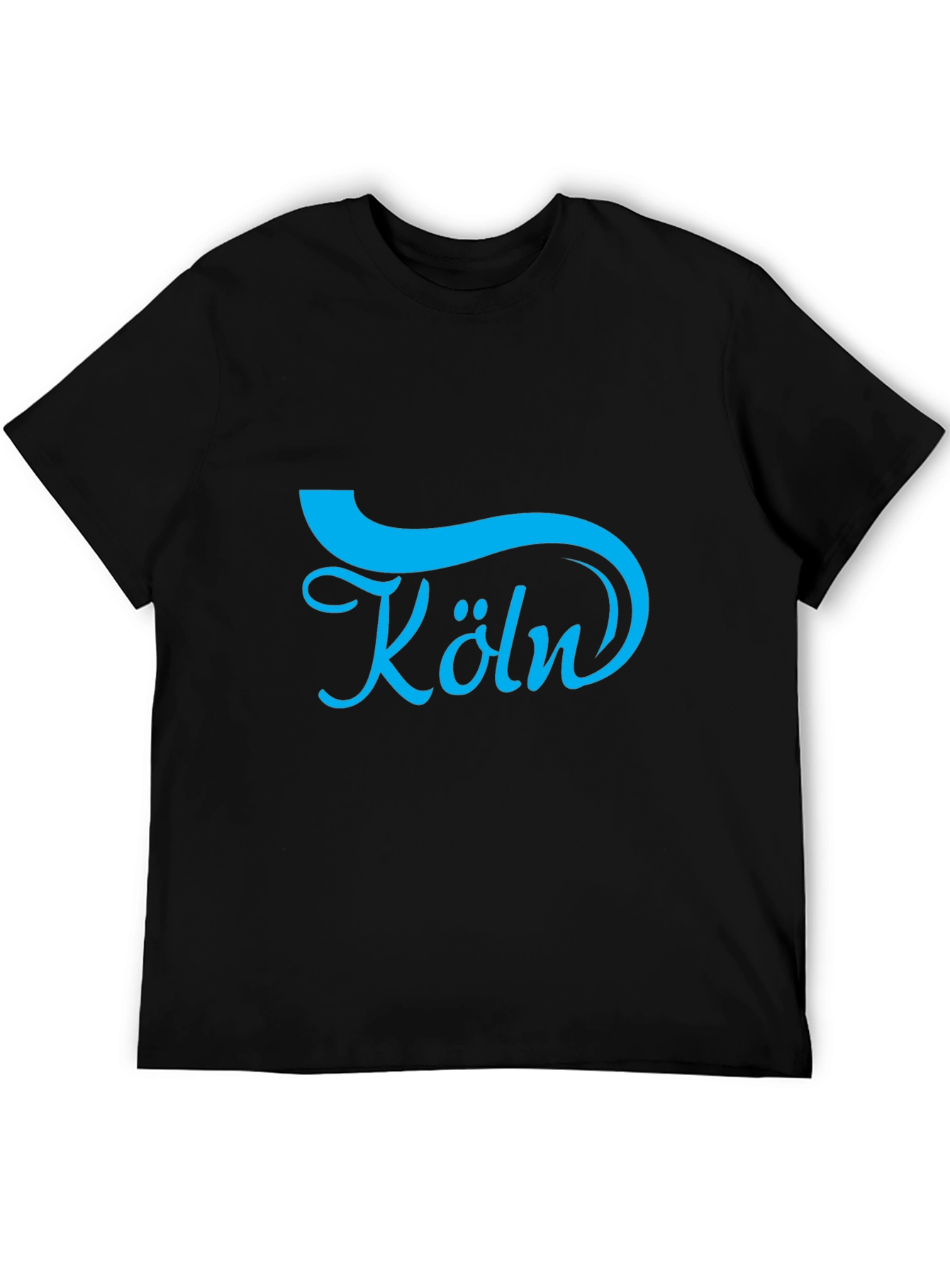 Cologne Blue Graphic Black T-Shirt