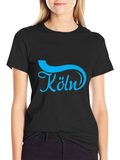 Cologne Blue Graphic Black T-Shirt