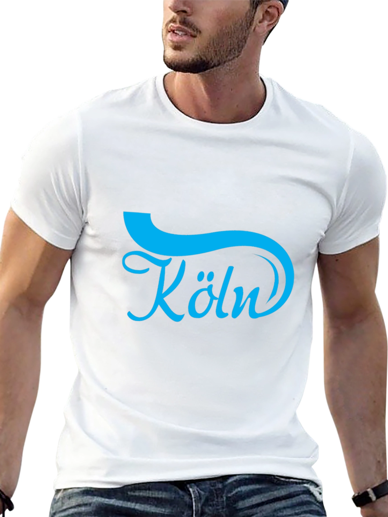 Cologne Blue Graphic Black T-Shirt