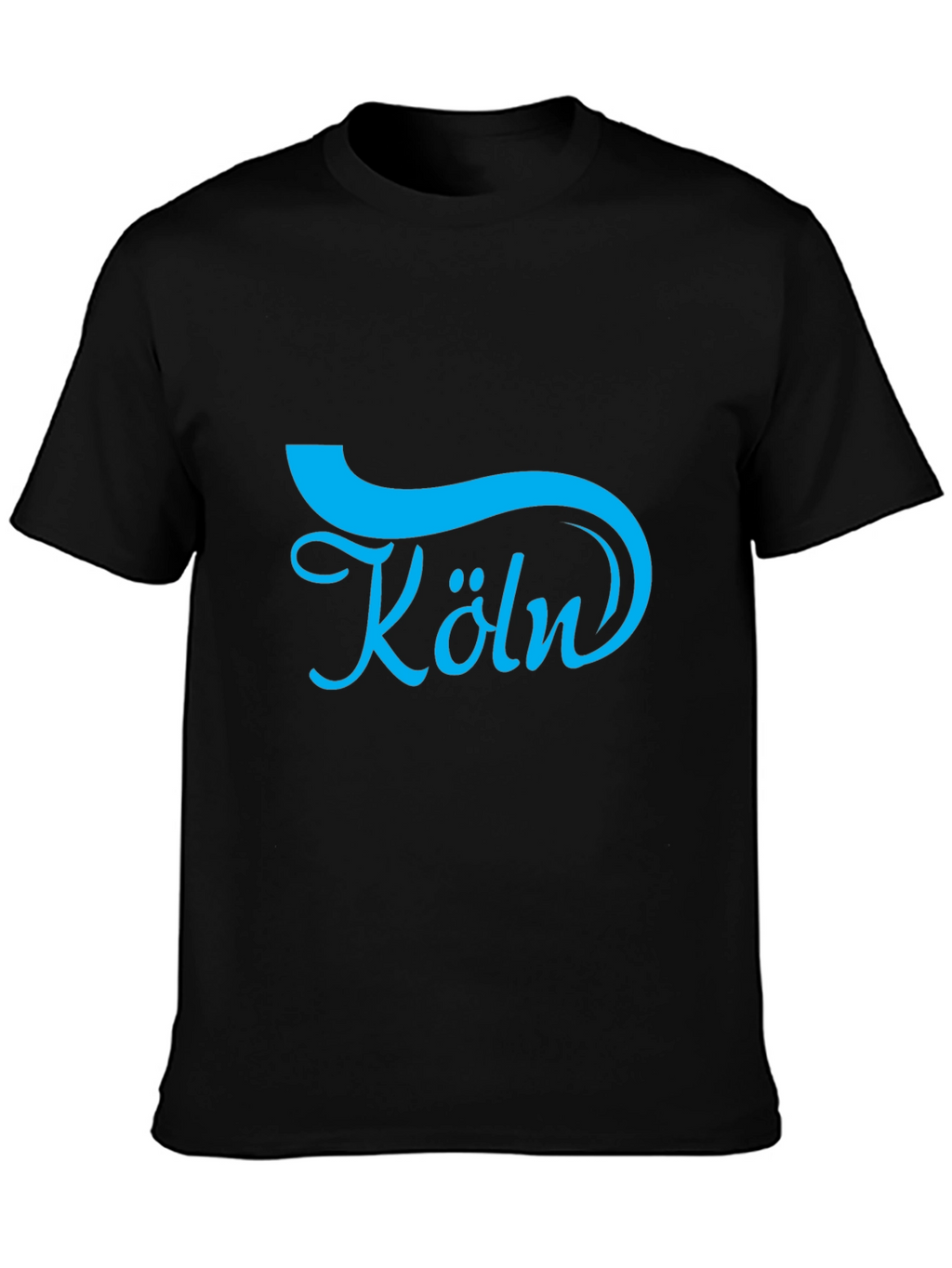 Cologne Blue Graphic Black T-Shirt