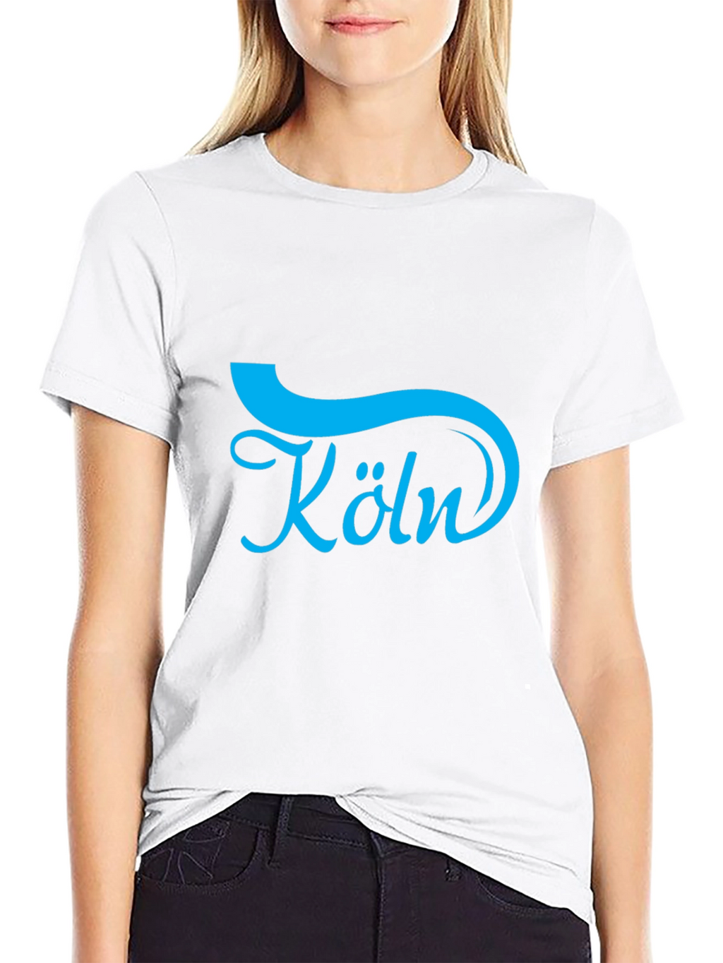 Cologne Blue Graphic Black T-Shirt