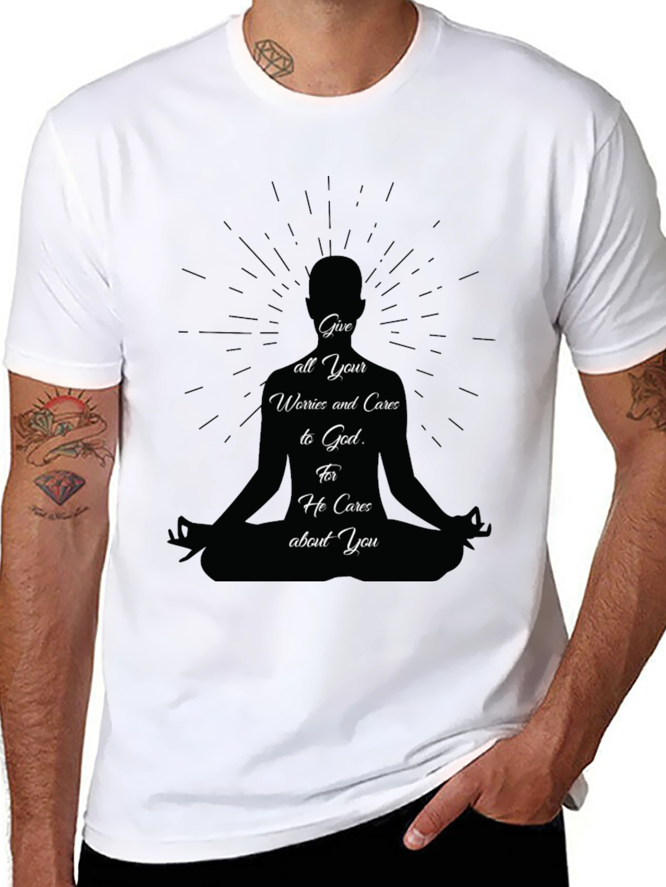 Meditative T-Shirt: Give Worries to God Tee