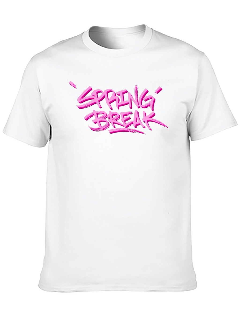 Spring Break Pink Graphic Black T-Shirt