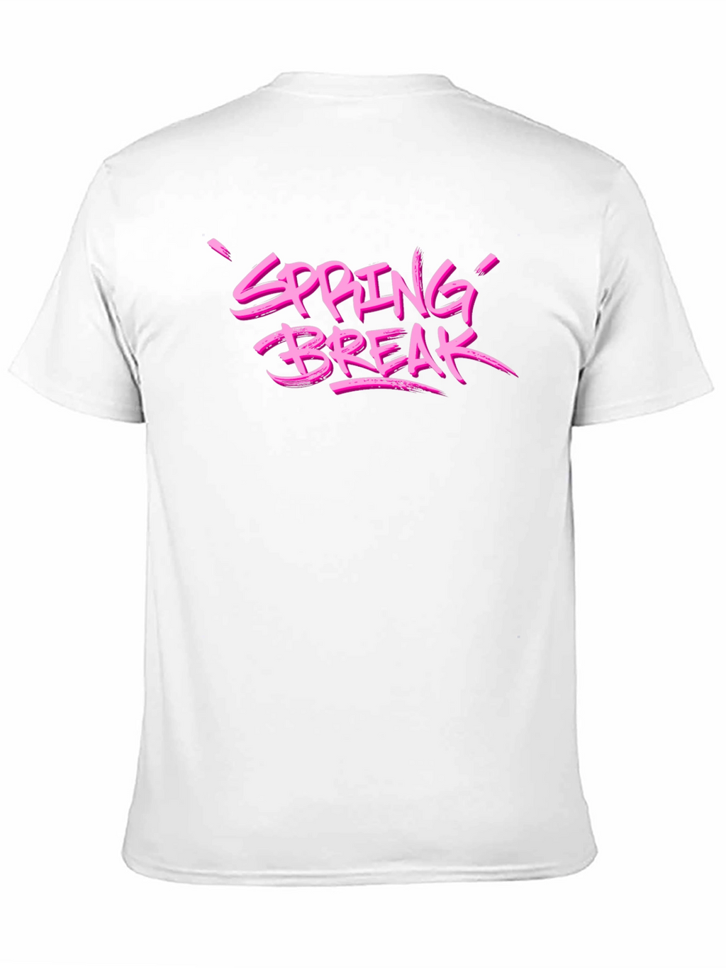 Spring Break Pink Graphic Black T-Shirt
