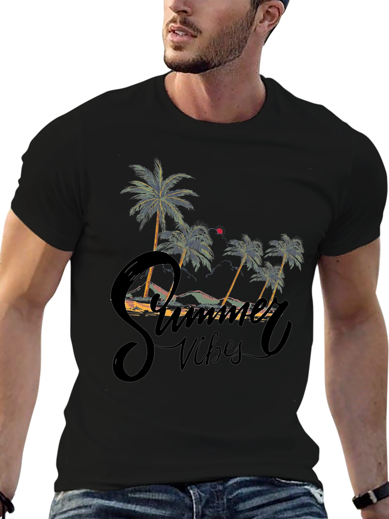 Summer Vibes Graphic Tee - Black