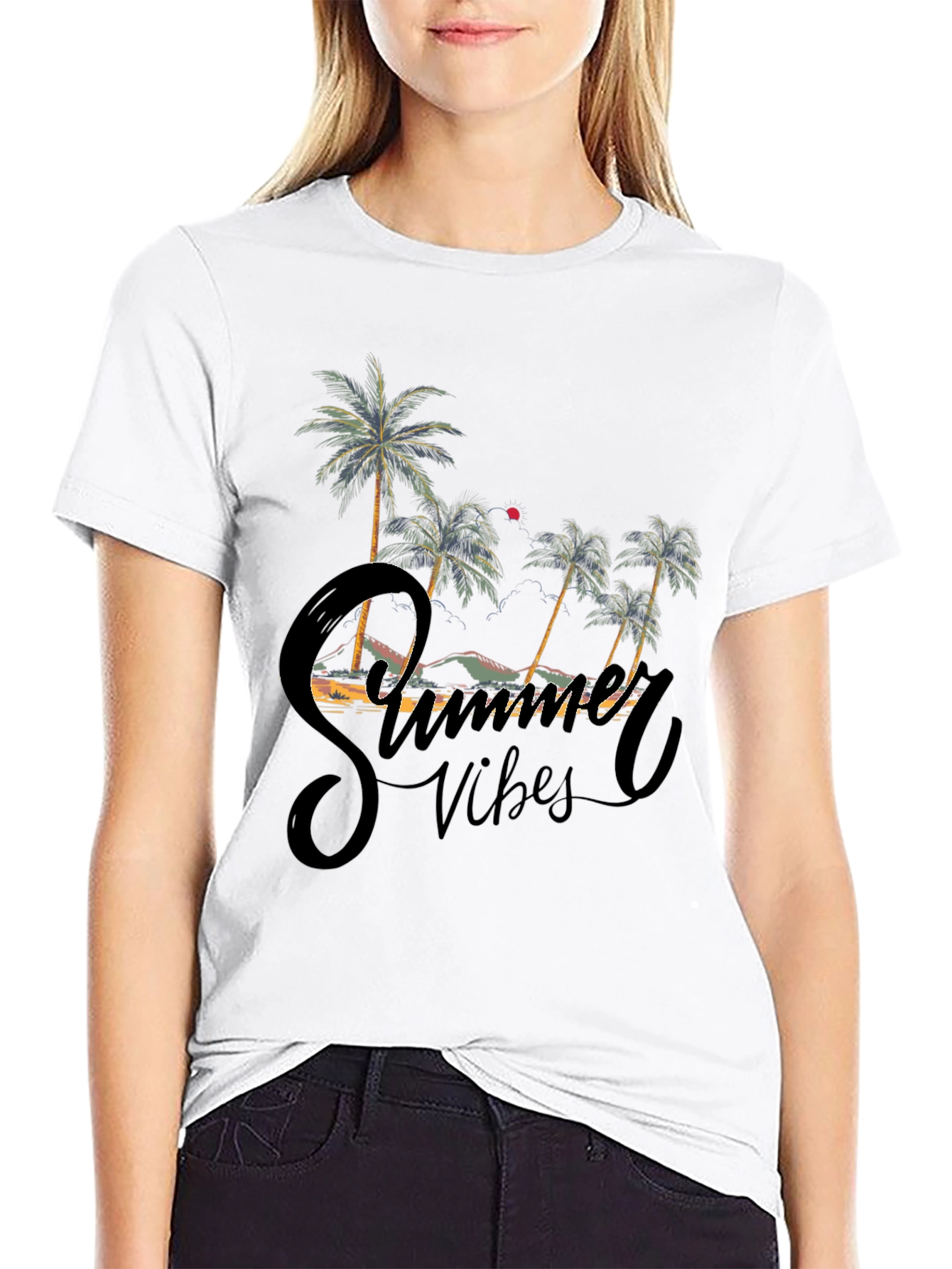 Summer Vibes Graphic Tee - Black