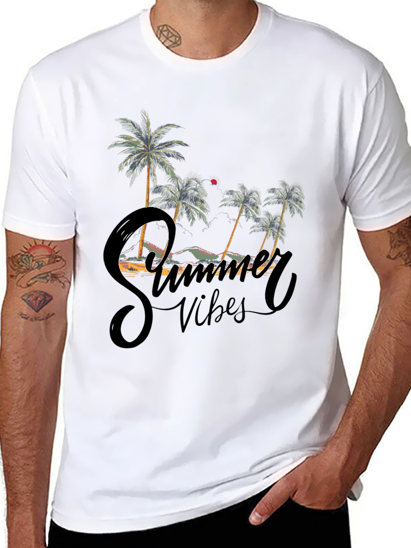 Summer Vibes Graphic Tee - Black
