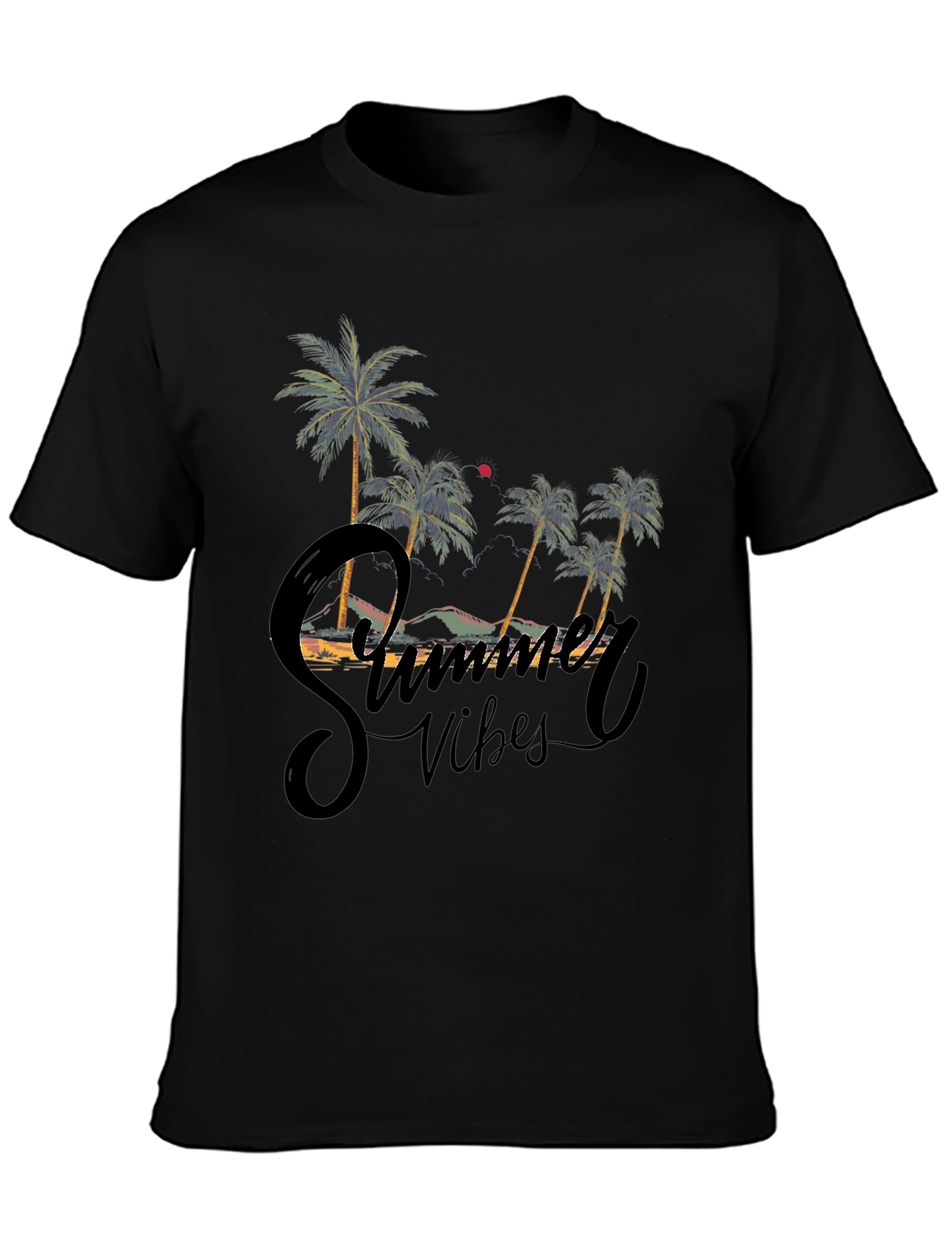 Summer Vibes Graphic Tee - Black