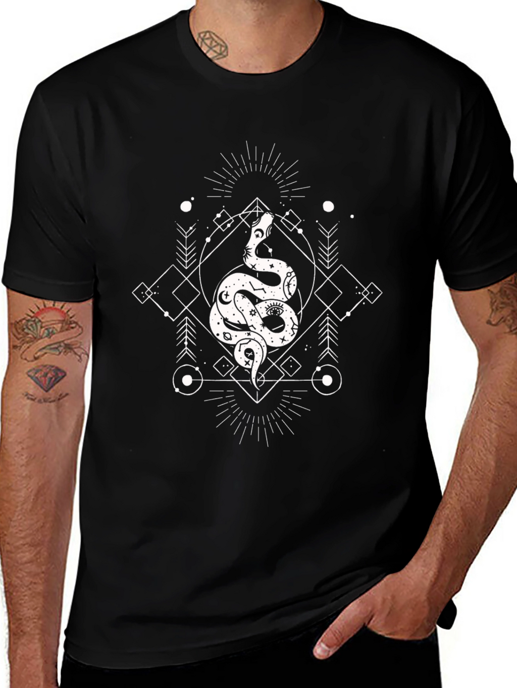 Mystic Snake Graphic Tee - Occult Style