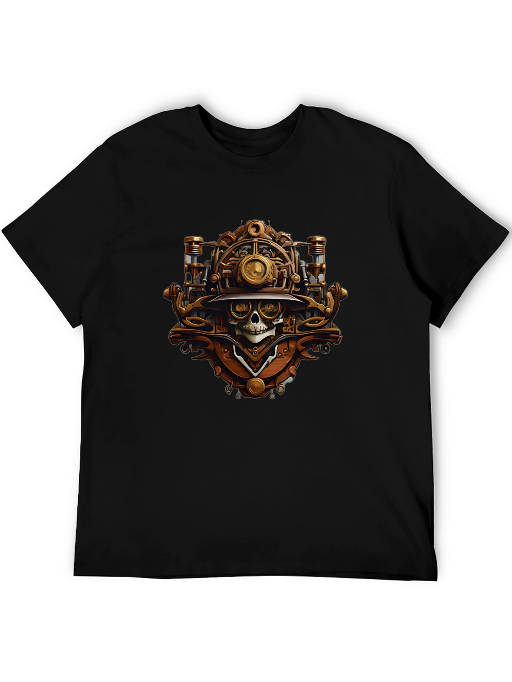Steampunk Skull Graphic T-Shirt