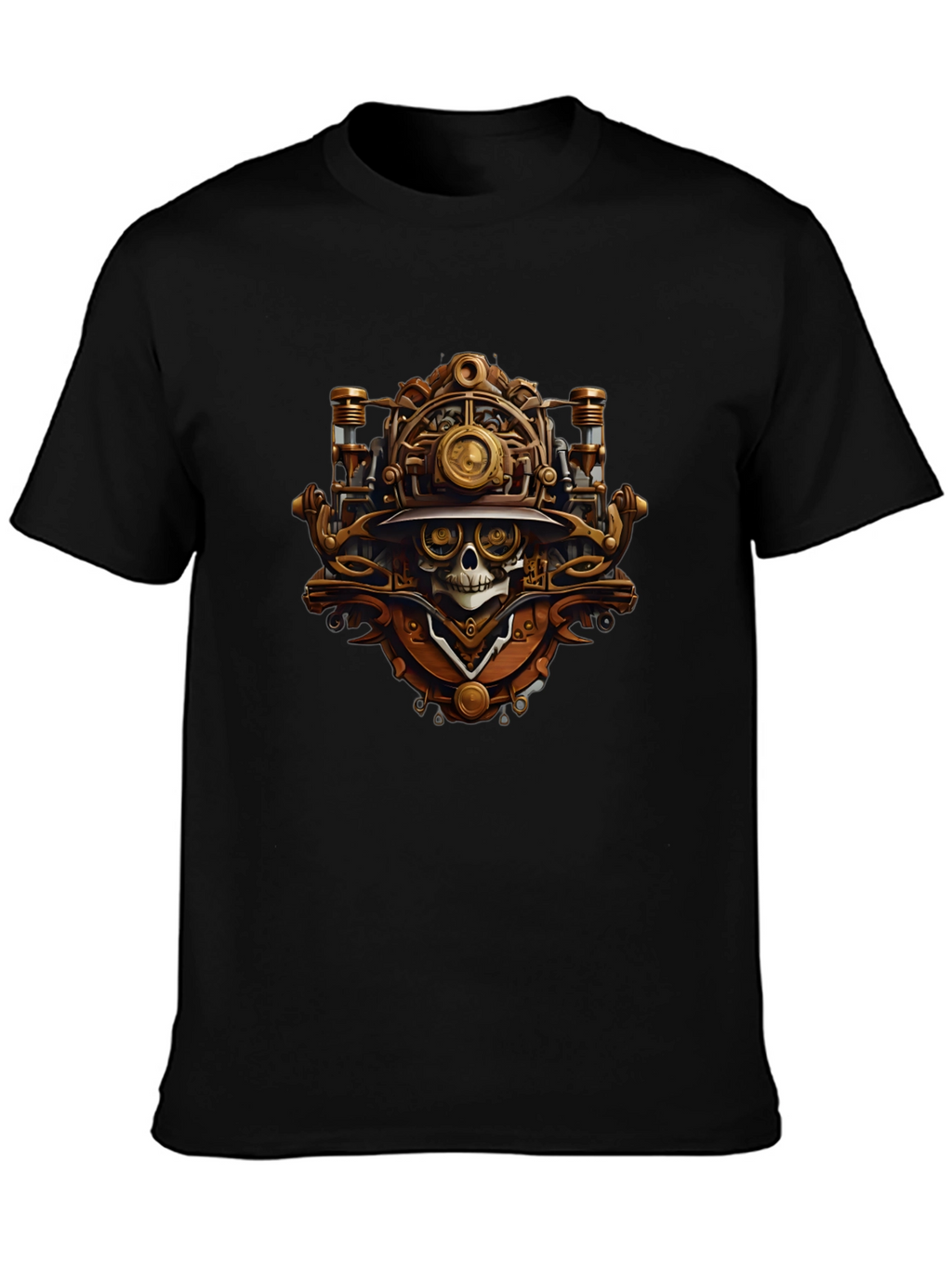 Steampunk Skull Graphic T-Shirt