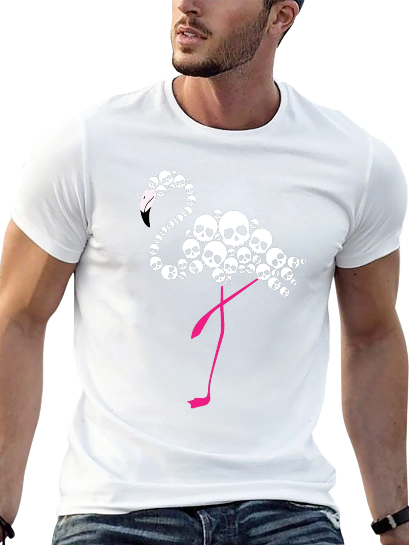 Skull Flamingo Graphic T-Shirt