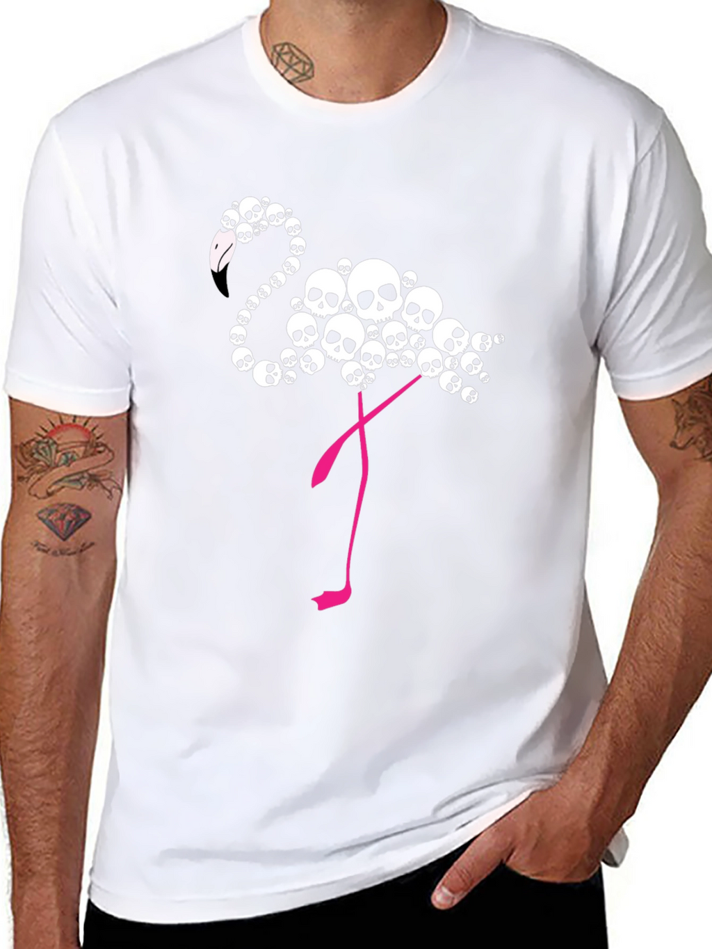 Skull Flamingo Graphic T-Shirt