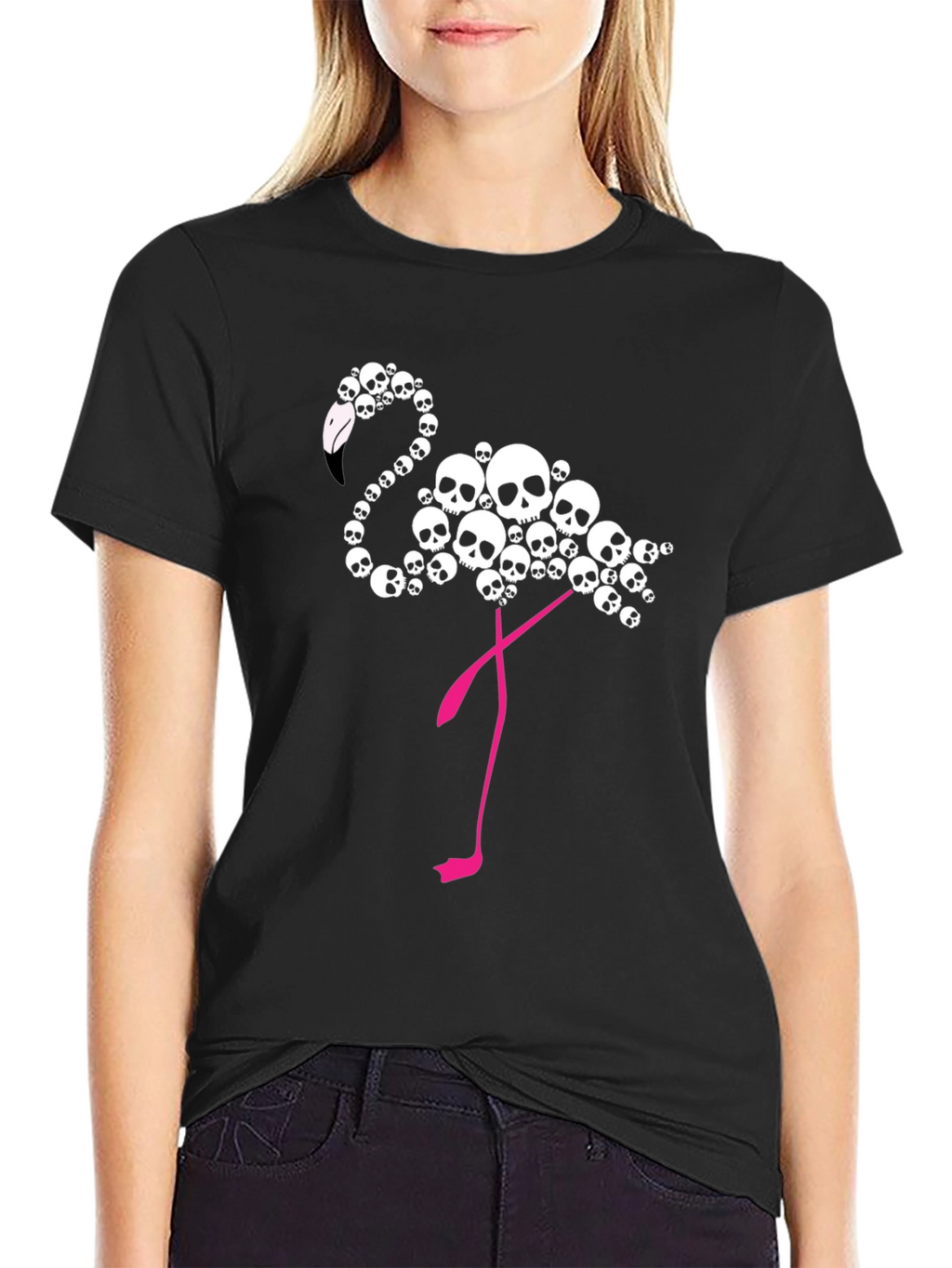 Skull Flamingo Graphic T-Shirt