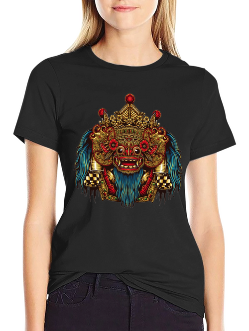 Balinese Barong Graphic Tee - Unique Cultural Design