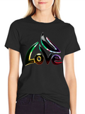 Mens Black LOVE Graphic Tee