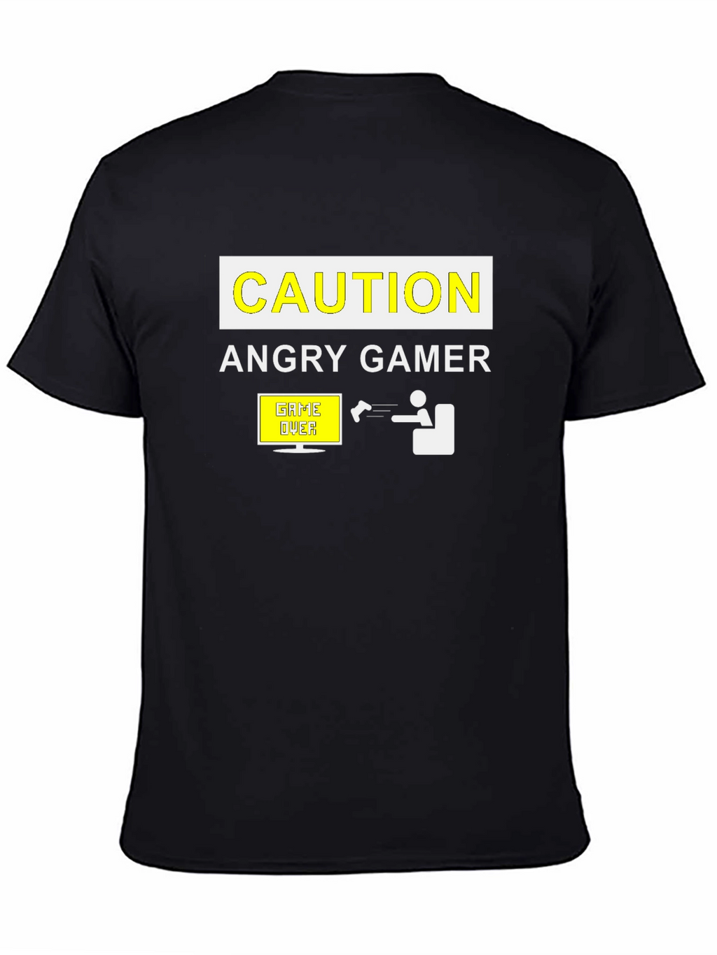 Angry Gamer Caution T-Shirt: Funny Video Game Tee