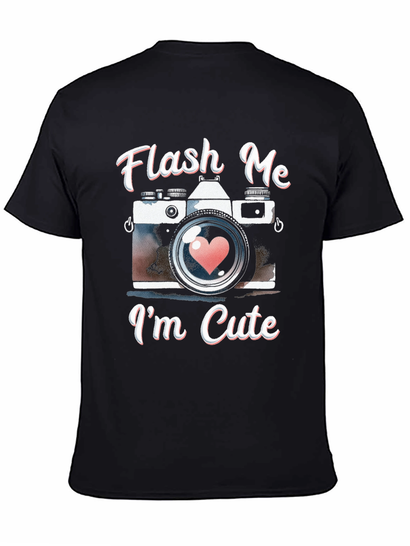 Flash Me Im Cute Camera Graphic T-Shirt