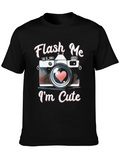Flash Me Im Cute Camera Graphic T-Shirt