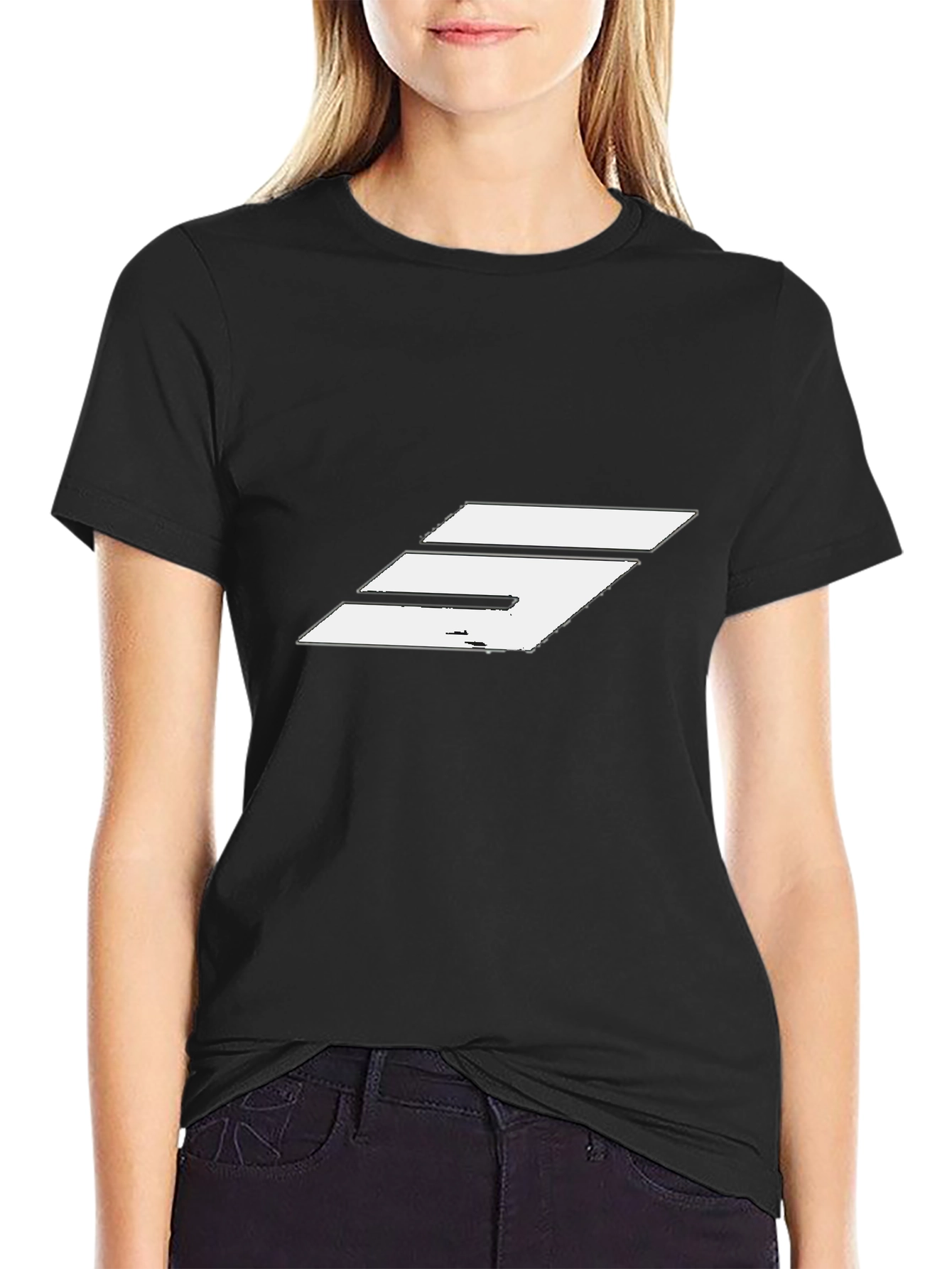 Modern Graphic T-Shirt - Black with White Design