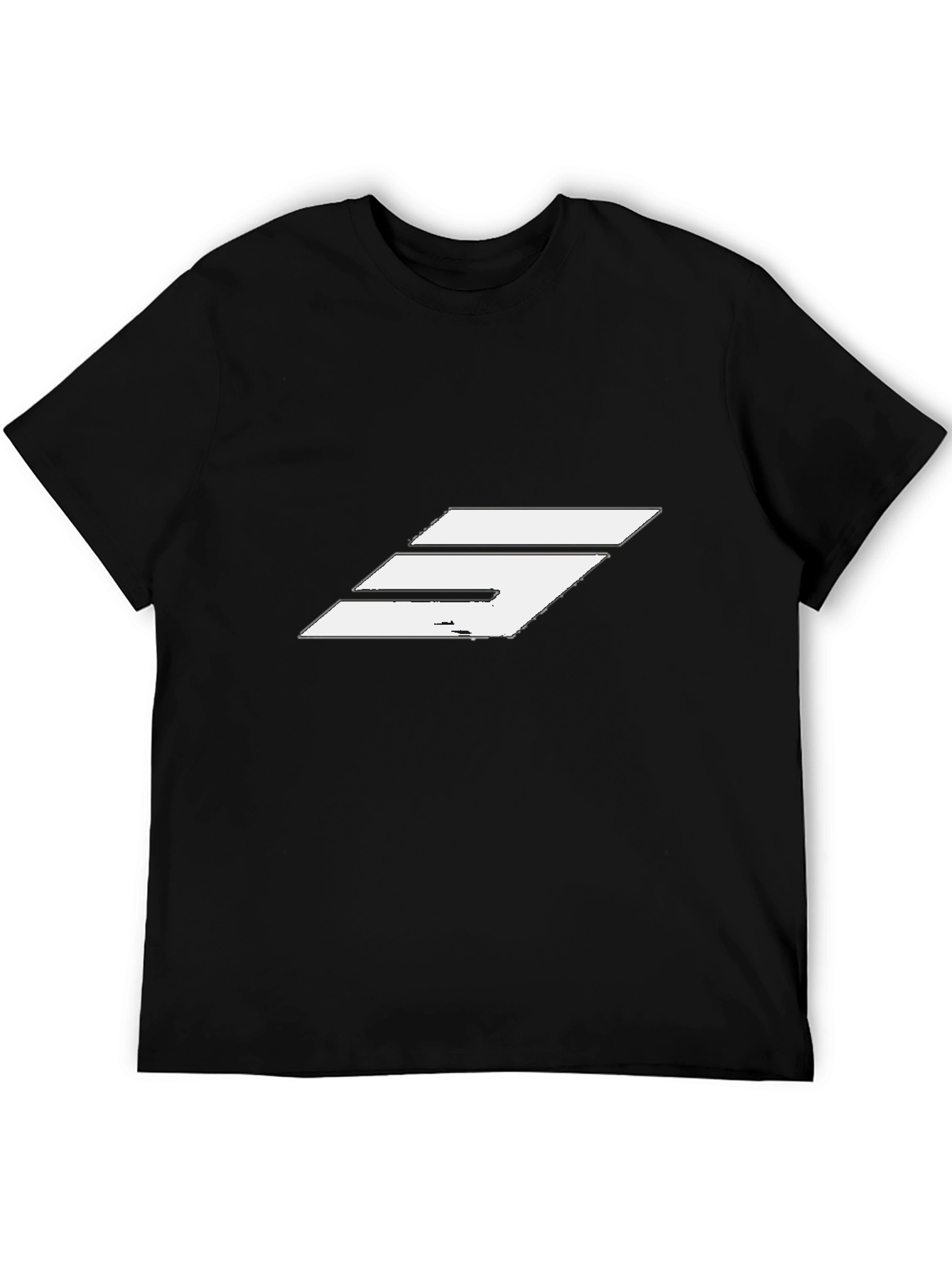 Modern Graphic T-Shirt - Black with White Design