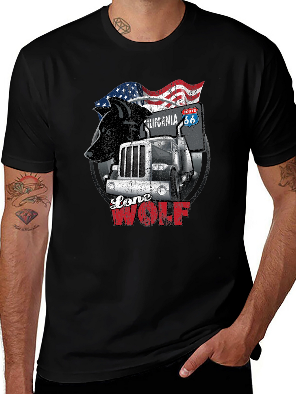 Lone Wolf Trucker T-Shirt - Route 66