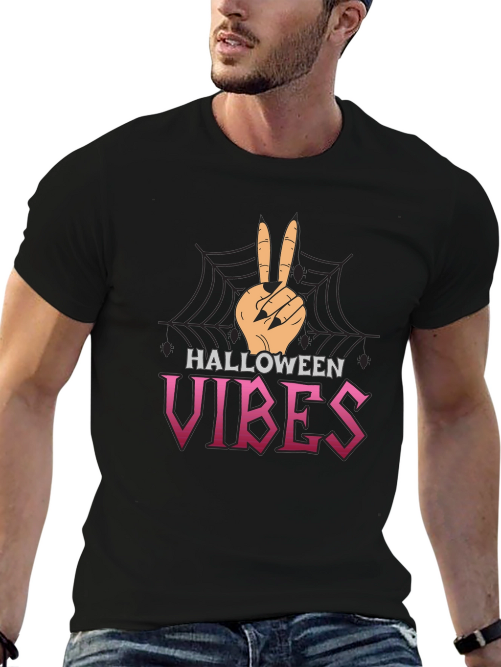 Halloween Vibes Black Graphic T-Shirt