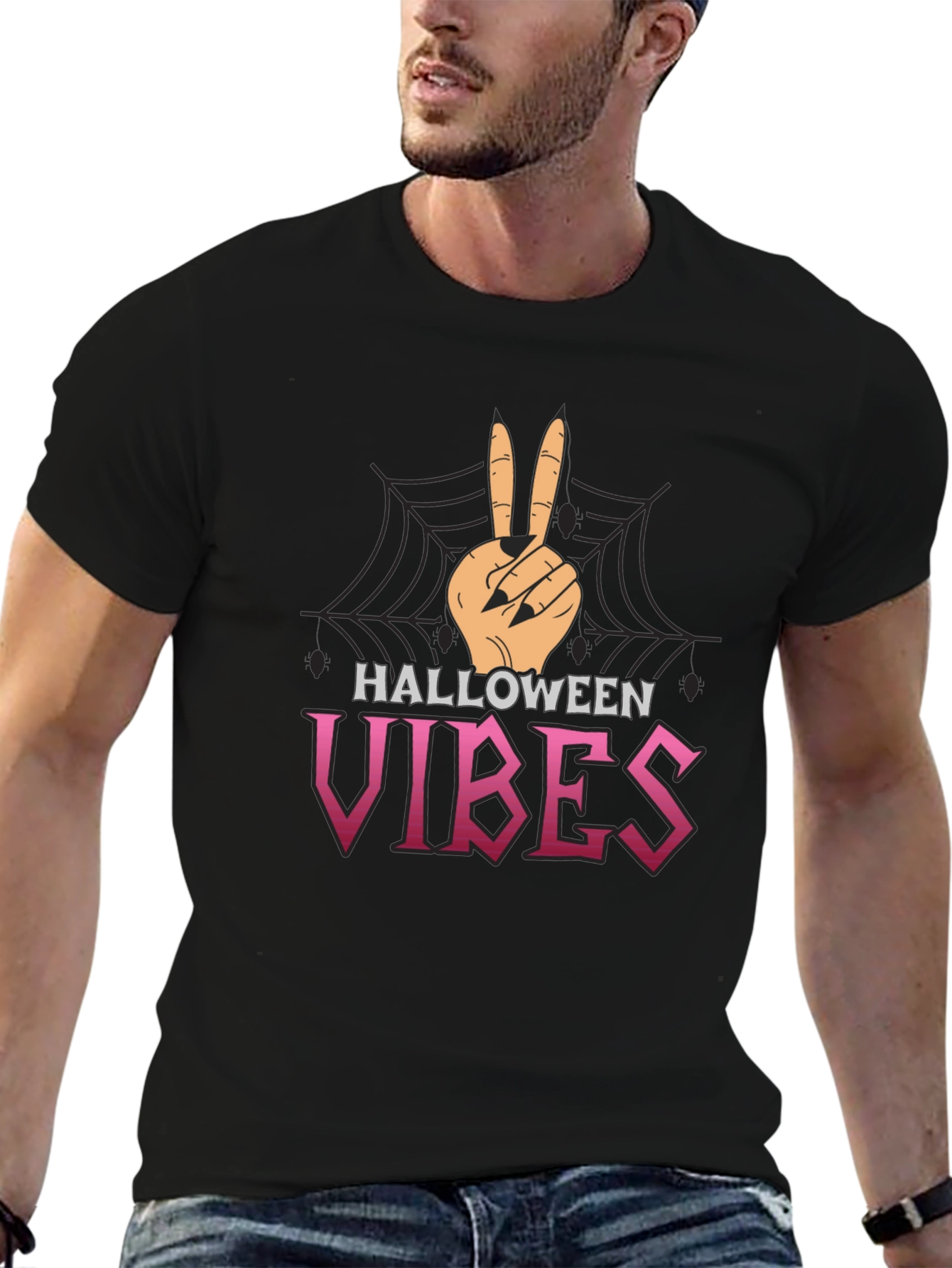 Halloween Vibes Black Graphic T-Shirt