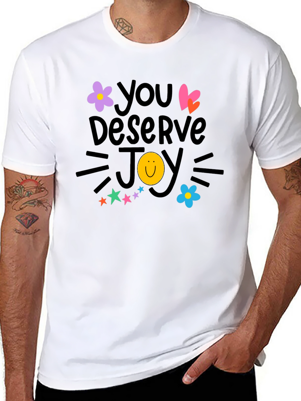 You Deserve Joy T-Shirt - Black Crew Neck