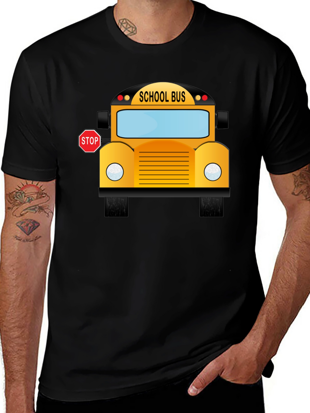 School Bus Graphic T-Shirt