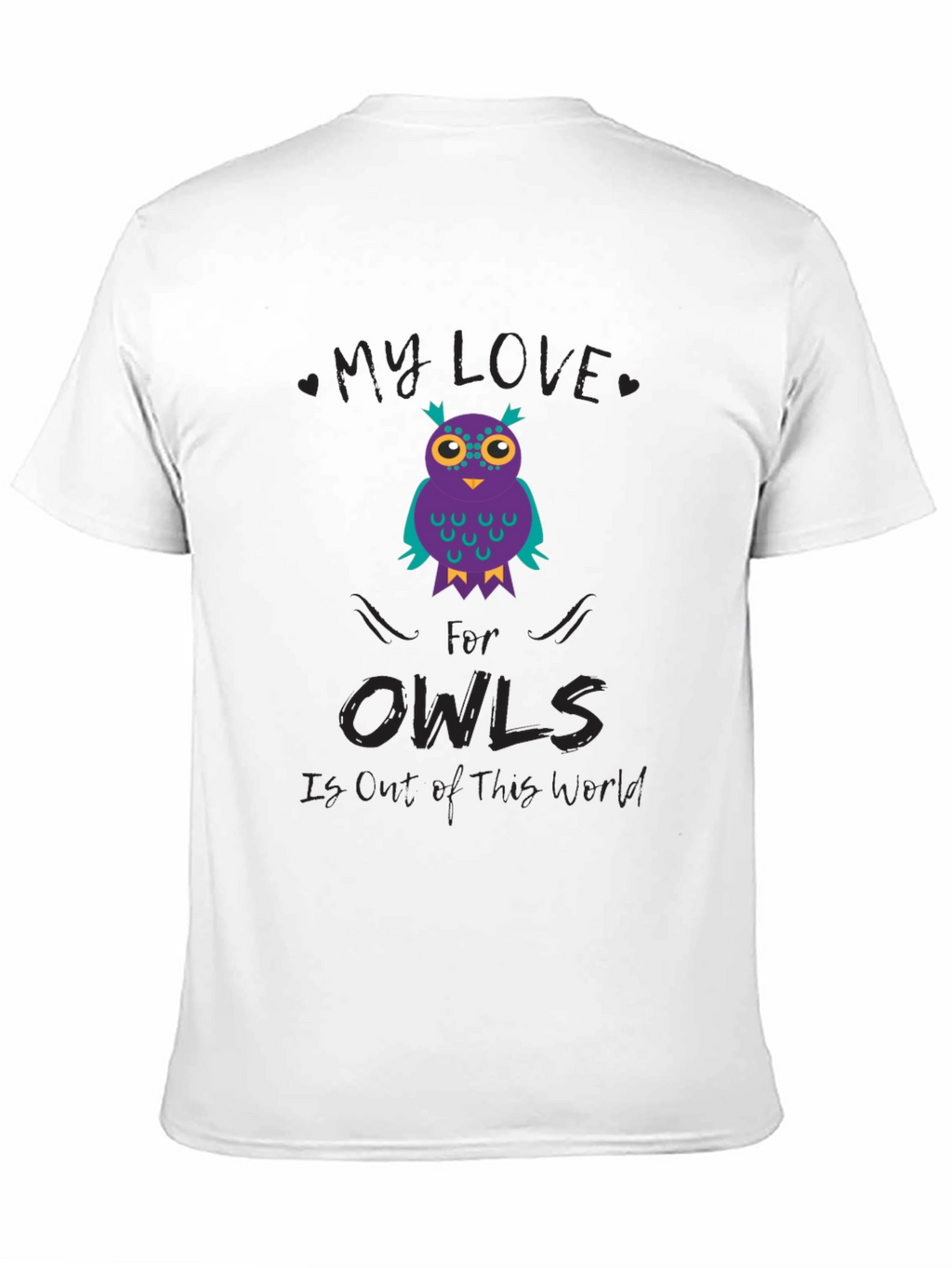 My Love for Owls T-Shirt Black Cotton