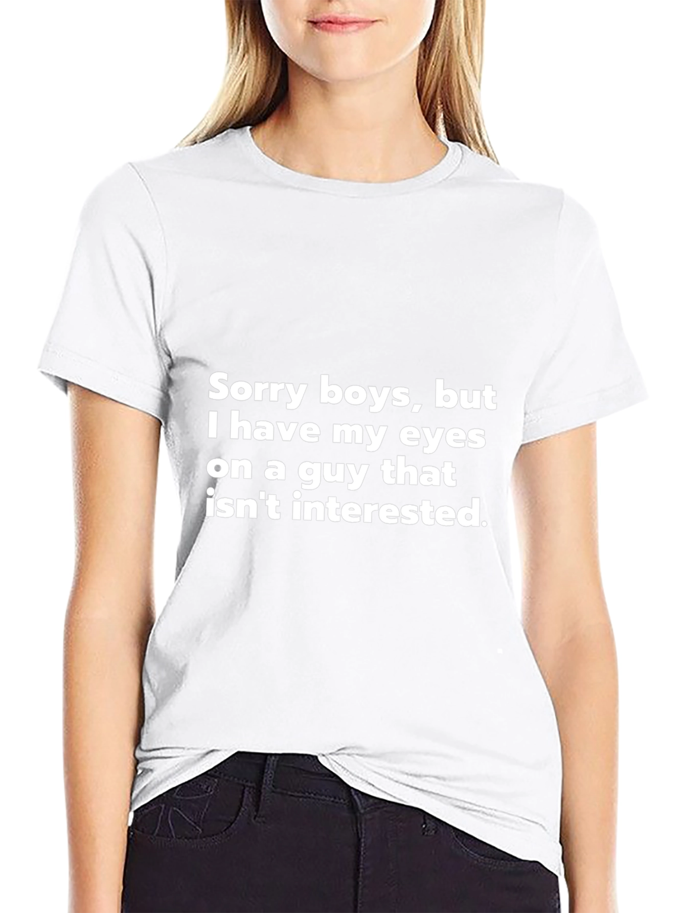Humorous Sorry Boys Graphic T-Shirt