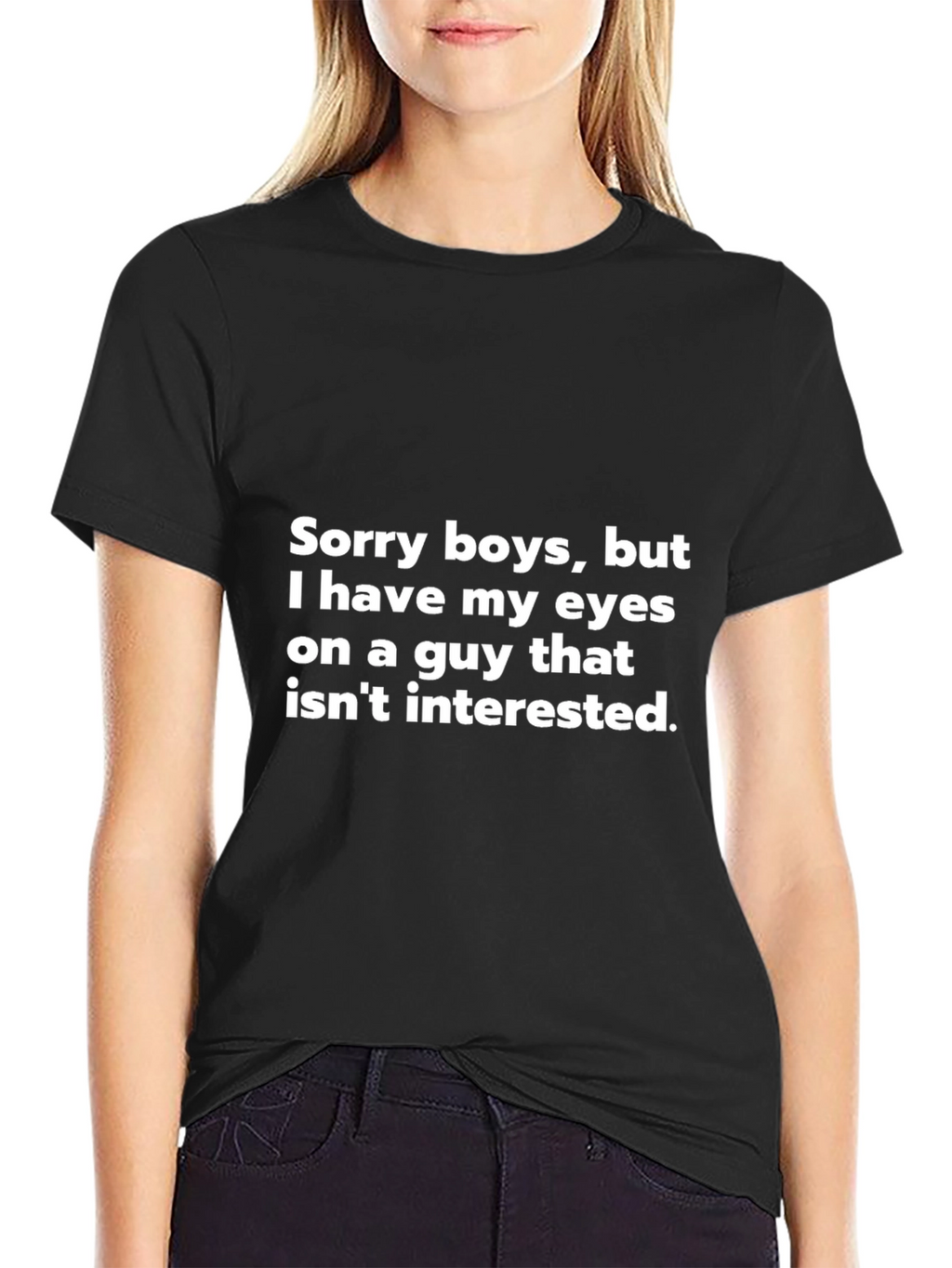 Humorous Sorry Boys Graphic T-Shirt