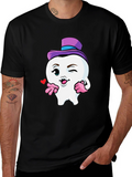 Whimsical Tooth Character Graphic Tee
