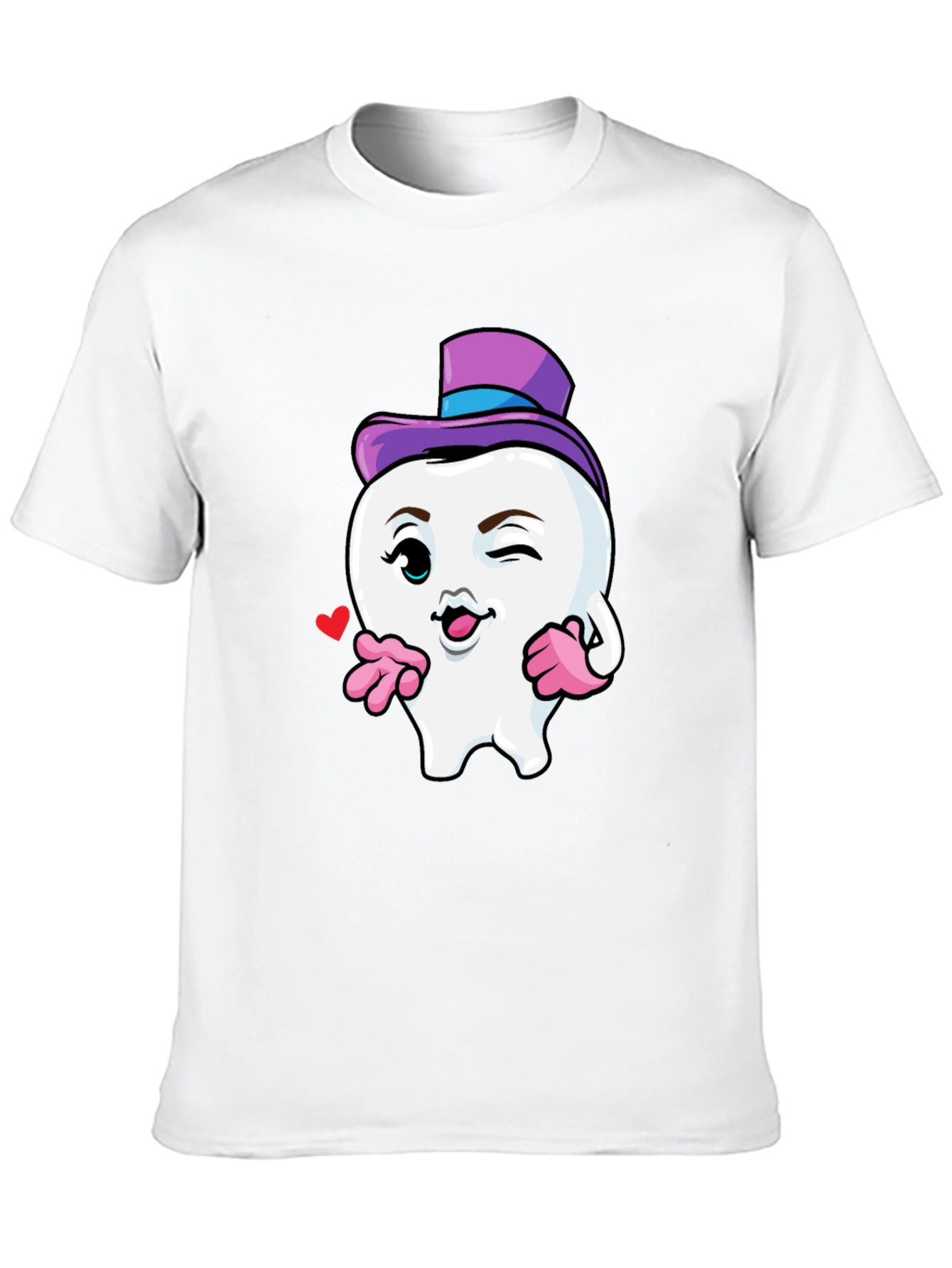 Whimsical Tooth Character Graphic Tee