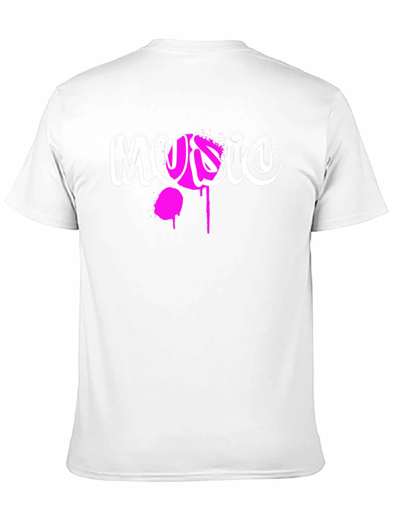Music Graffiti Graphic Print Black T-Shirt