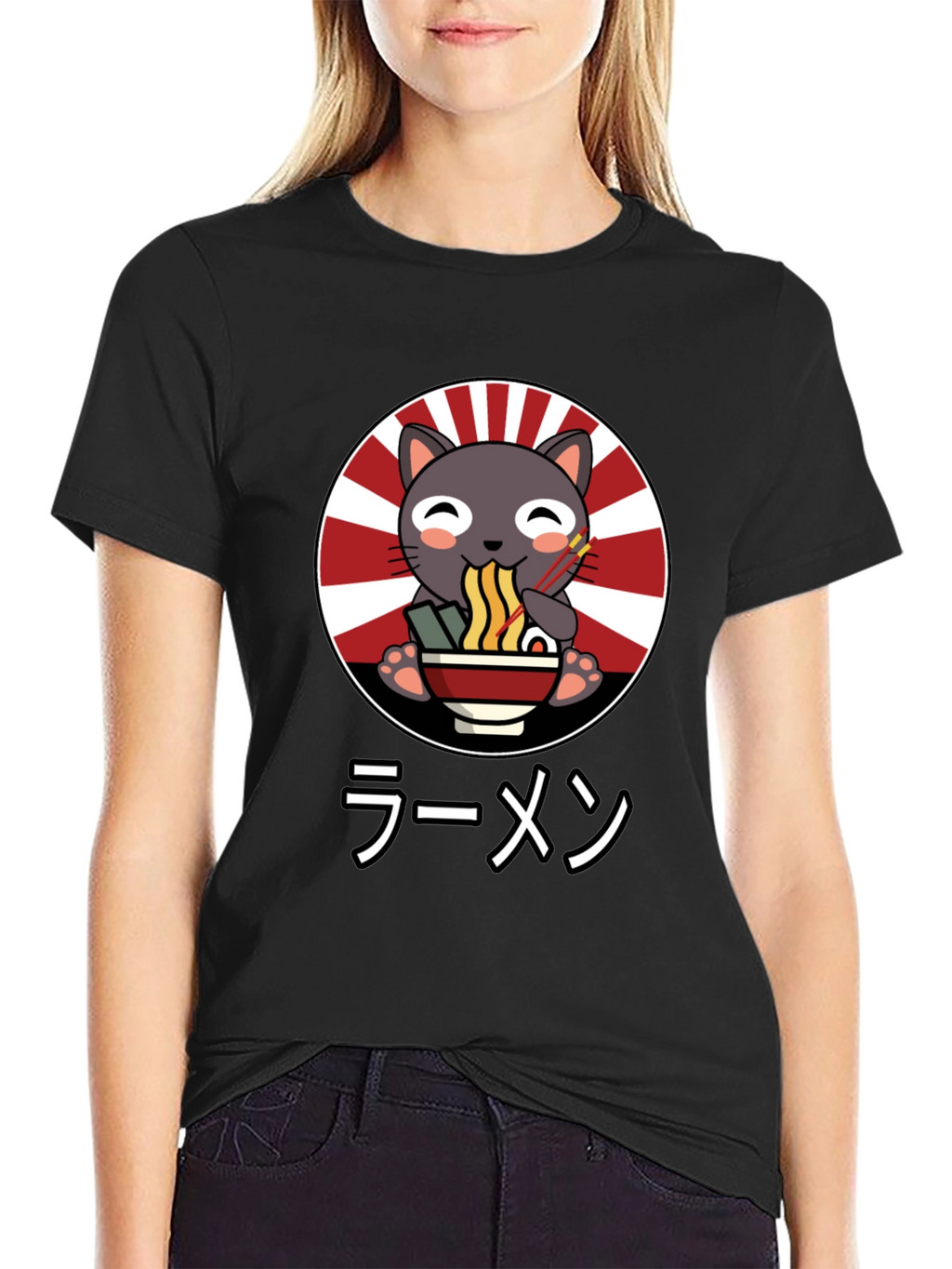 Cute Cat Ramen T-Shirt - Japanese Style
