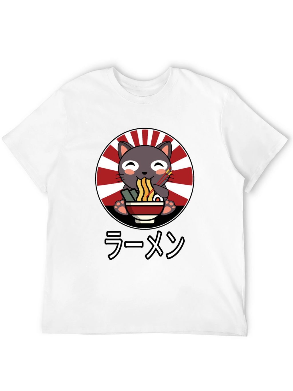 Cute Cat Ramen T-Shirt - Japanese Style