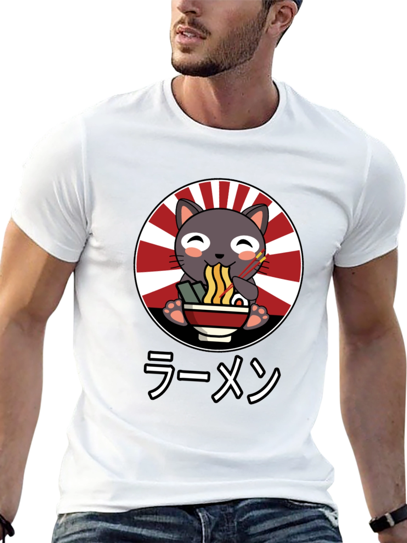 Cute Cat Ramen T-Shirt - Japanese Style
