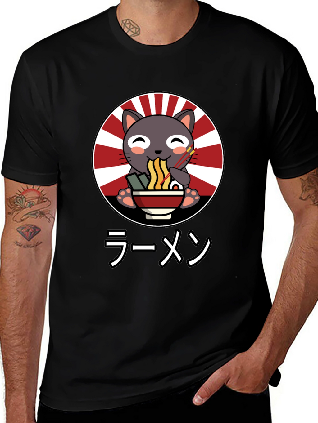 Cute Cat Ramen T-Shirt - Japanese Style